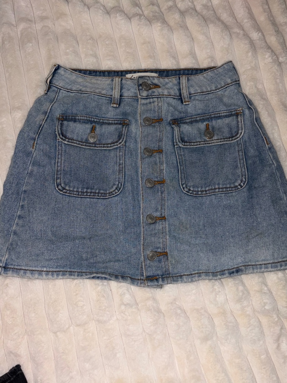 PacSun Light Blue Denim Button-Front A-Line Skirt
